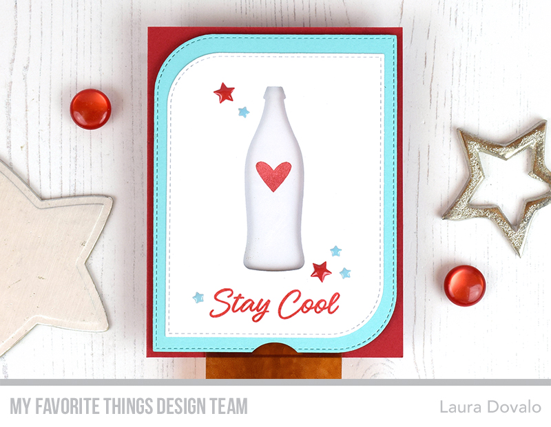 Interactive slider card with soda bottle.