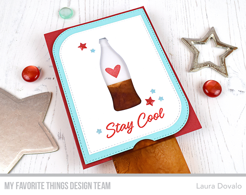 Interactive slider card with a cute soda bottle.