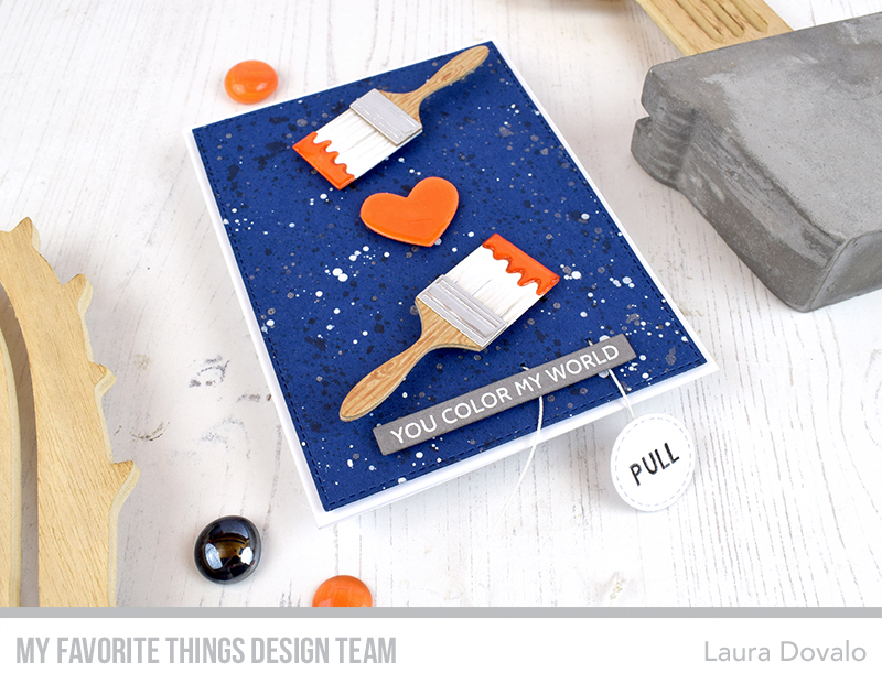 Interactive card with painting paintbrushes.
