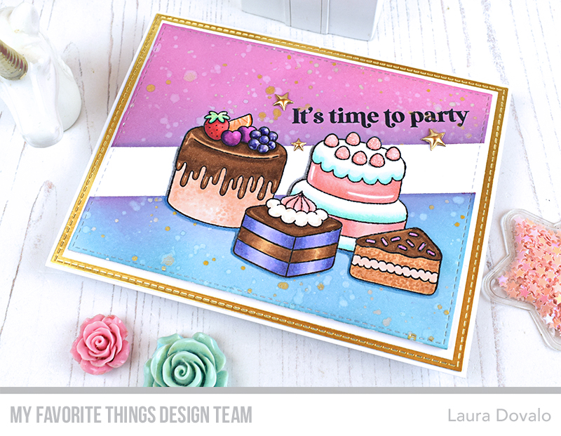 Elegant card with Birthday cakes.