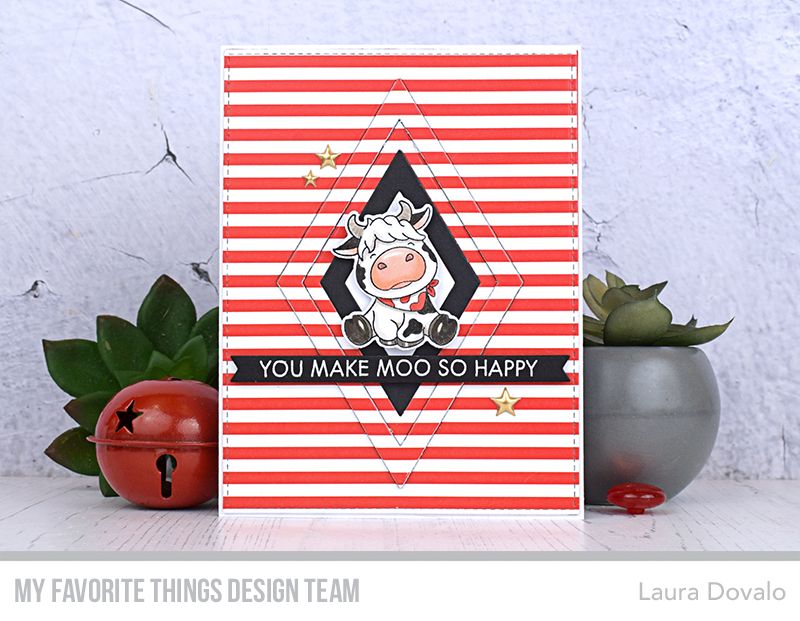 Graphic cow card