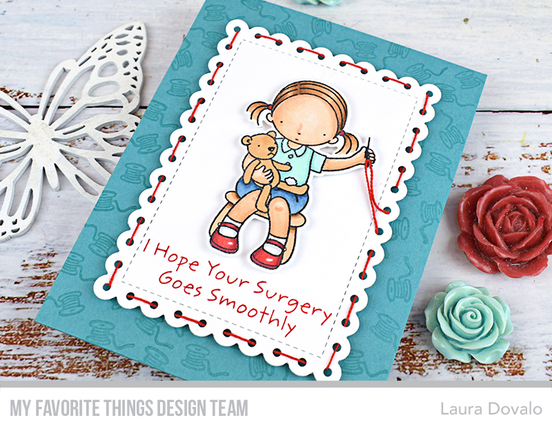 Greeting card with stitches created by Laura Dovalo for MFT.
