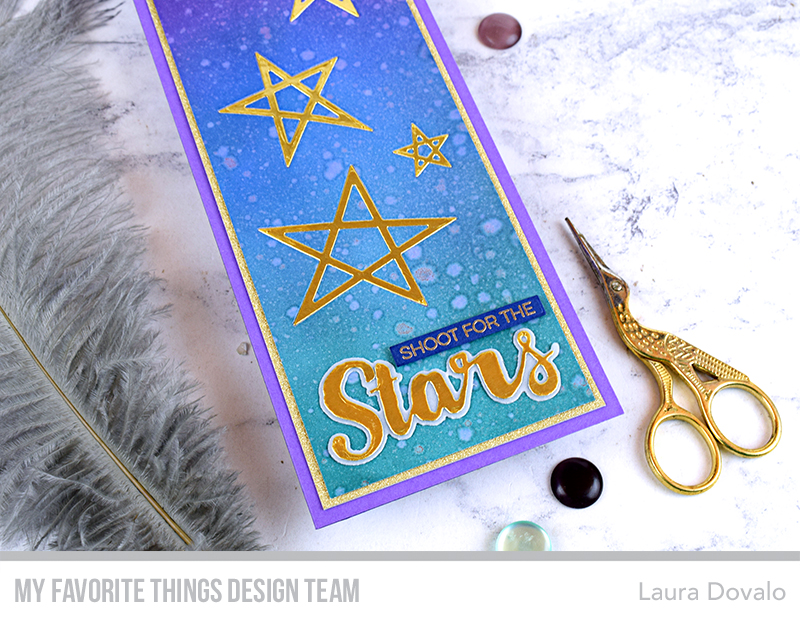 Close up of card with pretty stars.