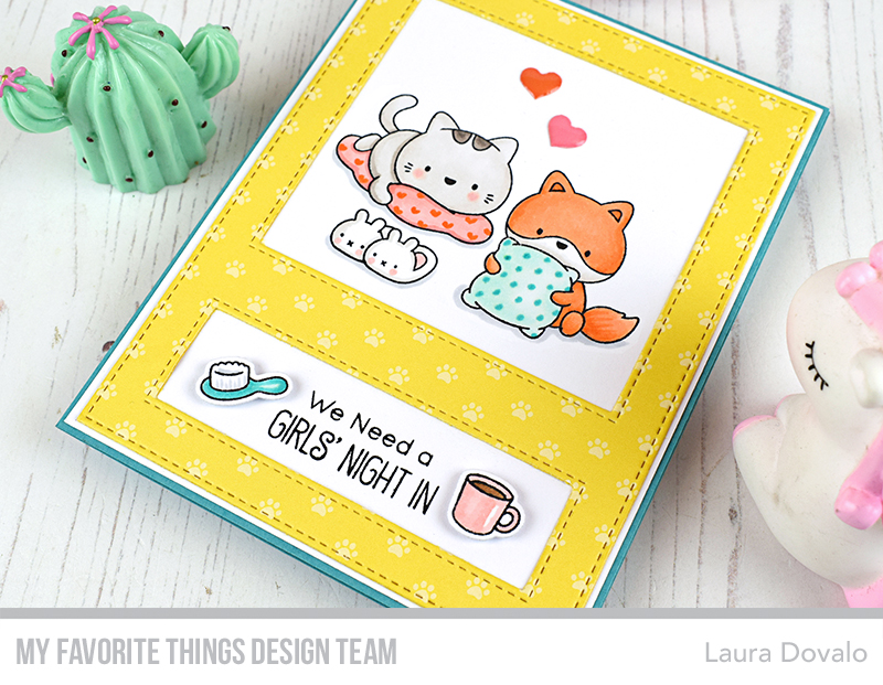 Card with sleepover theme created by Laura Dovalo.