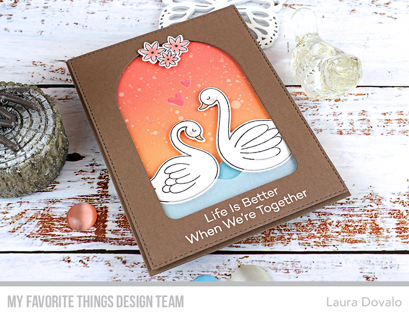 Card with tranquil swans.