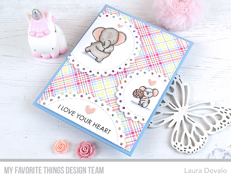 Romantic card with elephant and mouse.