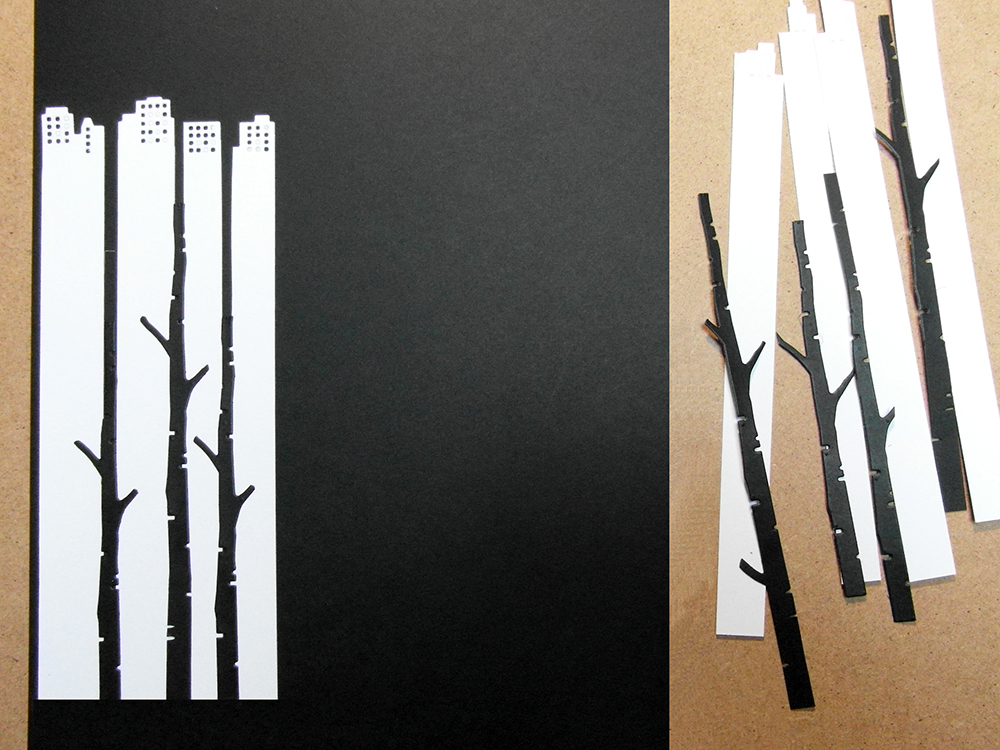 Montaje de trampantojo scrapero-kirigami.