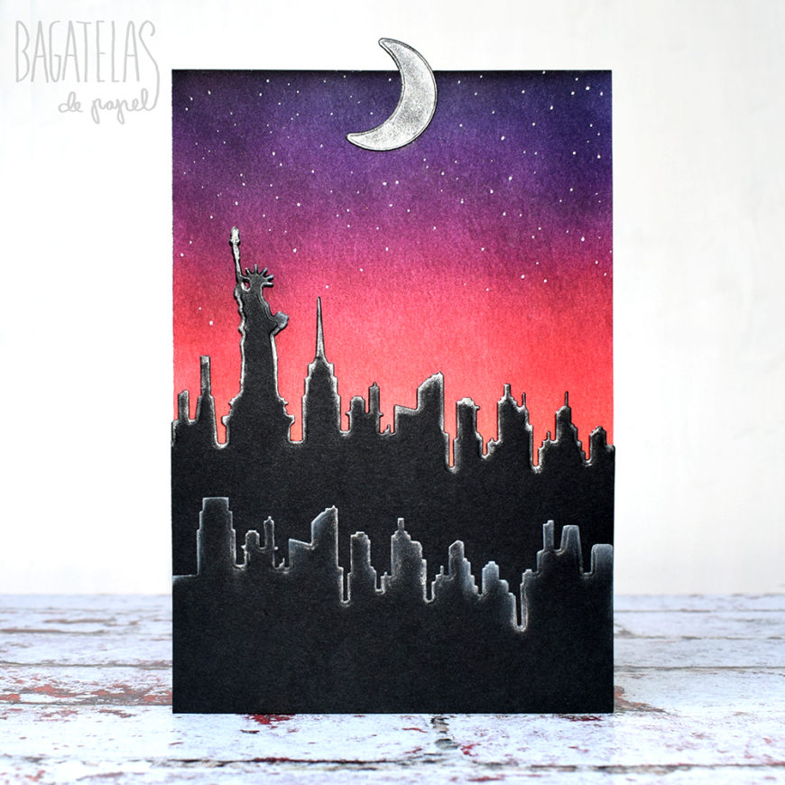 Tarjeta CAS interactiva con cielo nocturno